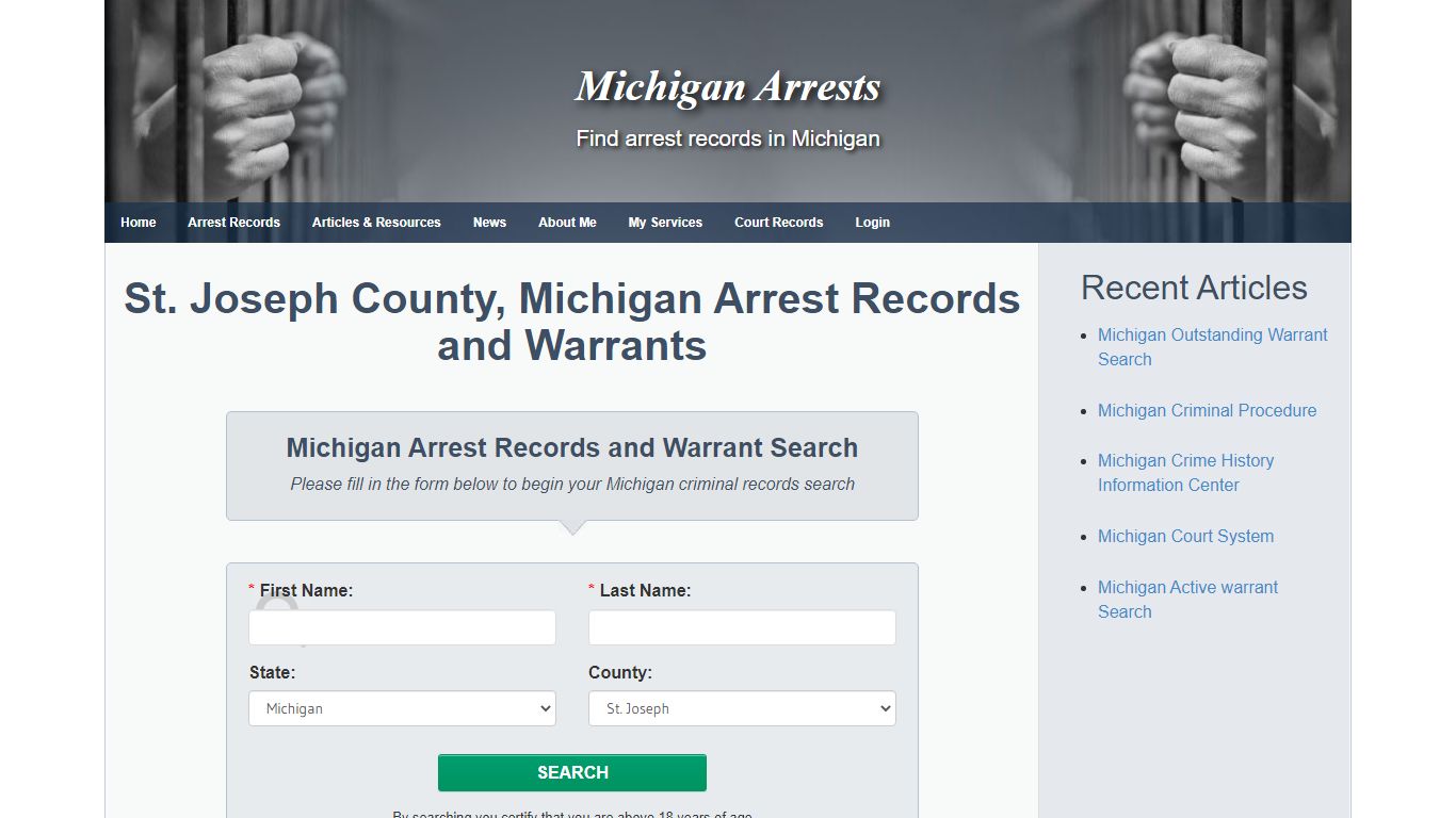 St. Joseph County, Michigan Arrest Records and Warrants ...